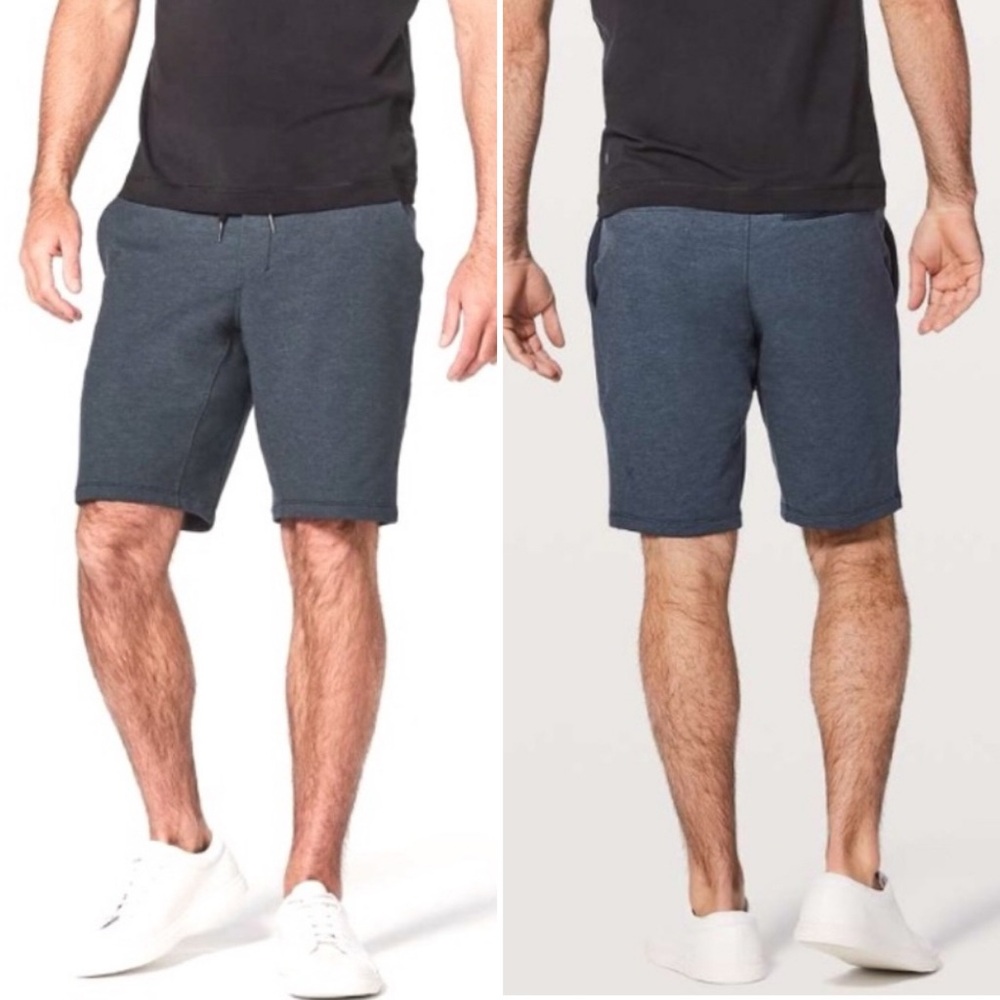 Lululemon City Sweat Short *9.5" - Heathered True Navy Size M Gym Lounge Casual - Picture 3 of 14